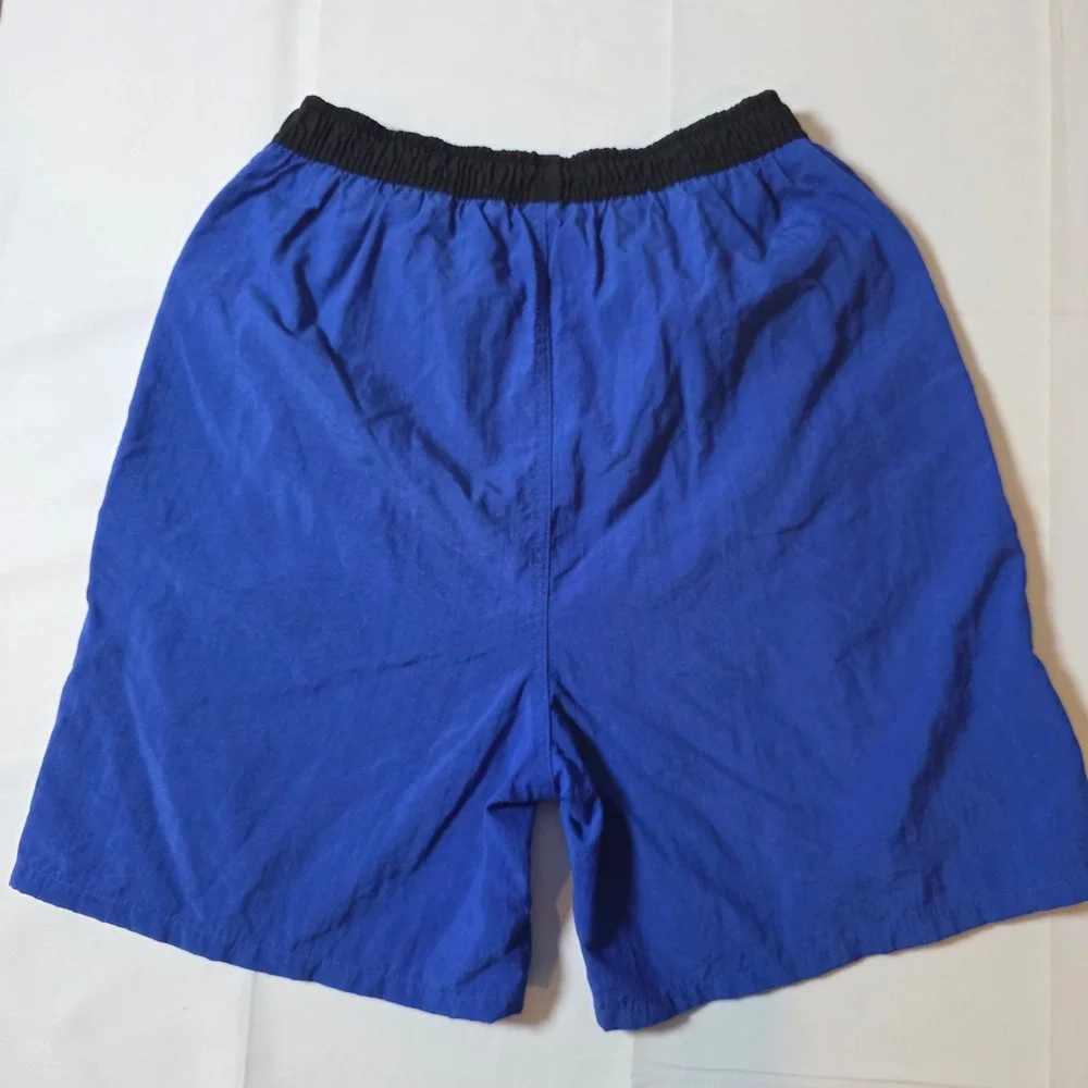 Speedo Kids‎ Blue Black Colorblock Swim Trunks Shorts Vintage L 14-16 RN54934